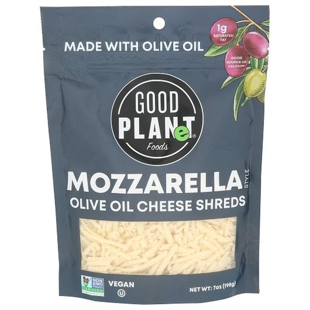 Good Planet Foods Mozzarella Style Olive Oil Cheese Shreds, 7 Ounce -- 7 per case