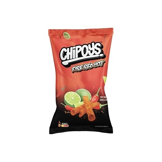 Chipoys Fire Red Hot Spicy Rolled Tortilla Chips, 10 Ounce -- 12 per case