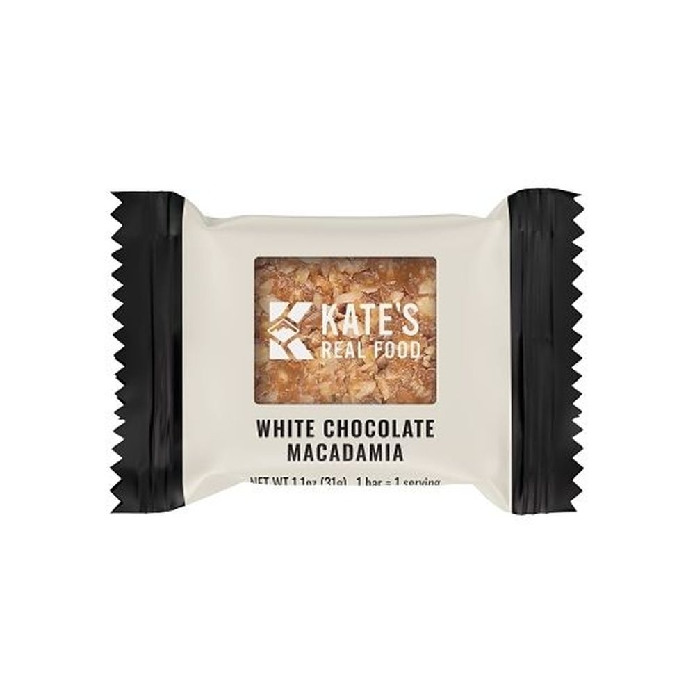 Kates Real Food White Chocolate Macadamia Nut Mini Bar, 1.1 Ounce -- 216 per case