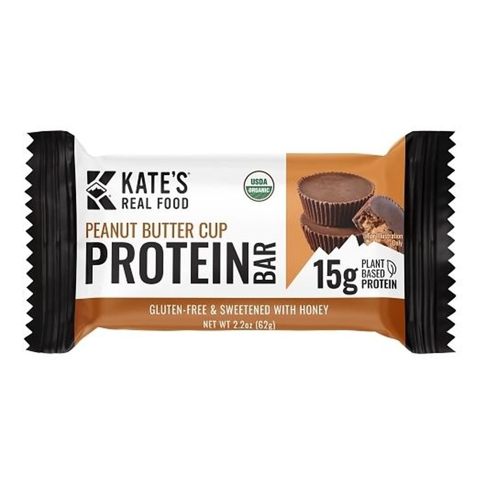 Kates Real Food Peanut Butter Cup Protein Bar, 2.2 Ounce -- 144 per case