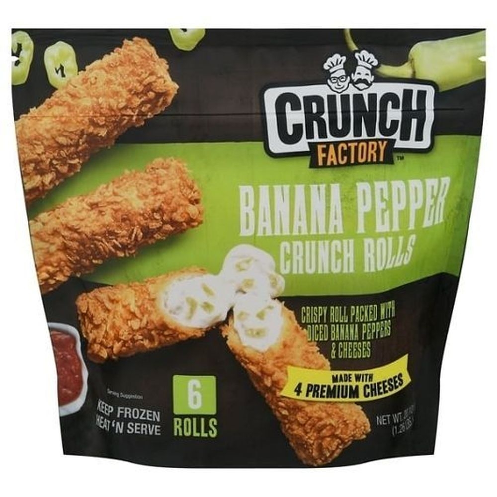 Crunch Factory Banana Pepper Crunch Rolls with 4 Premium Cheese, 6 count -- 8 per case