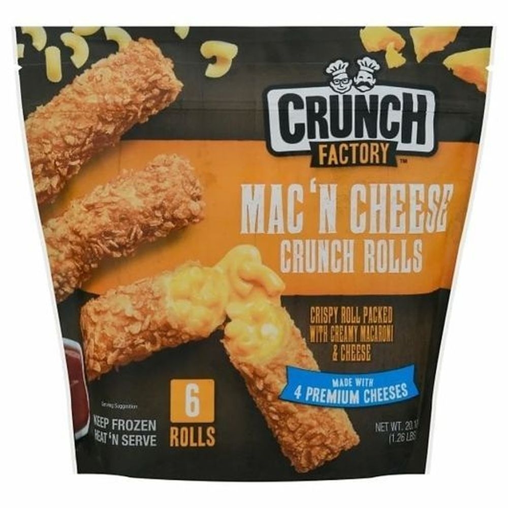 Crunch Factory Four Cheese Macaroni and Cheese Crunch Rolls, 6 count -- 8 per case