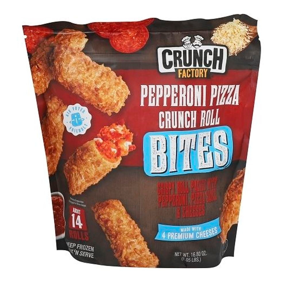 Crunch Factory Crispy Pepperoni Pizza Roll Bites, 14 count - 6 per case