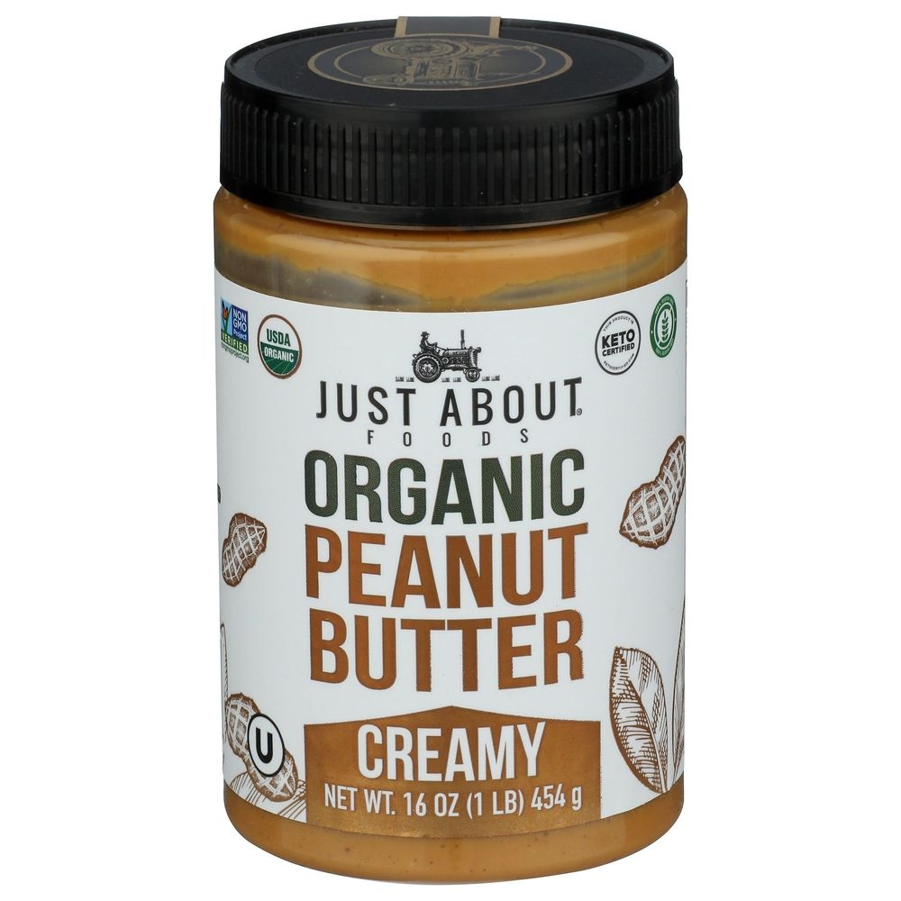 Just About Foods Organic Creamy Peanut Butter, 16 Ounce -- 6 per case