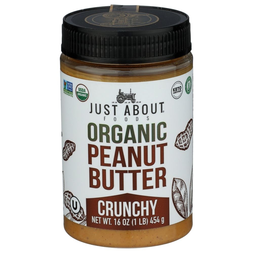 Just About Foods Organic Crunchy Peanut Butter, 16 Ounce -- 6 per case