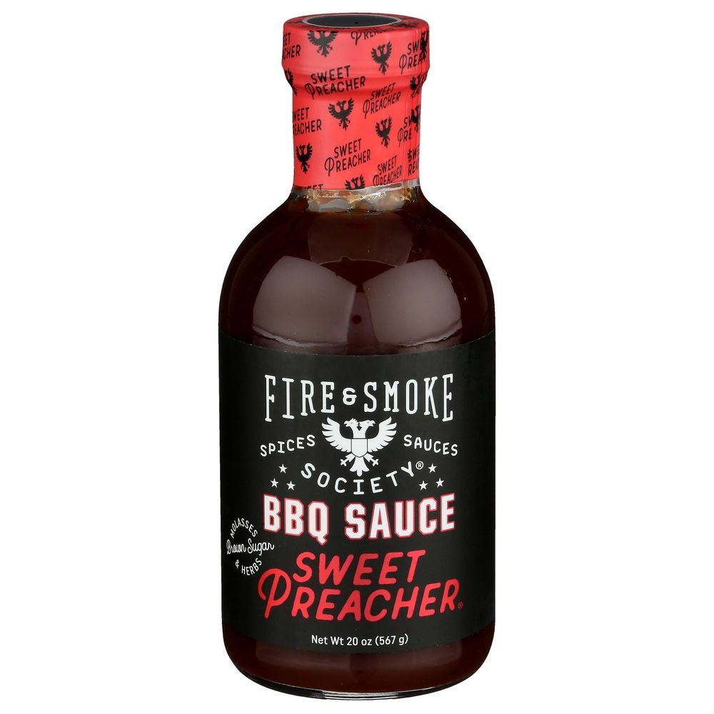 Fire and Smoke Society Sweet Preacher BBQ Sauce, 20 Ounce -- 6 per case