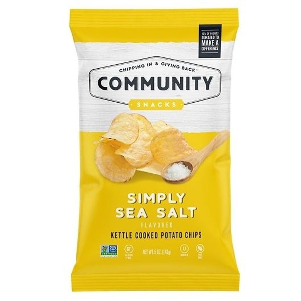 Community Snacks Simply Sea Salt Kettle Cooked Potato Chips, 5 Ounce -- 12 per case