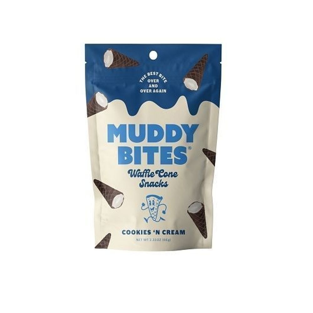 Muddy Bites Cookies N Cream Waffle Cone Snack, 2.33 Ounce -- 12 per case