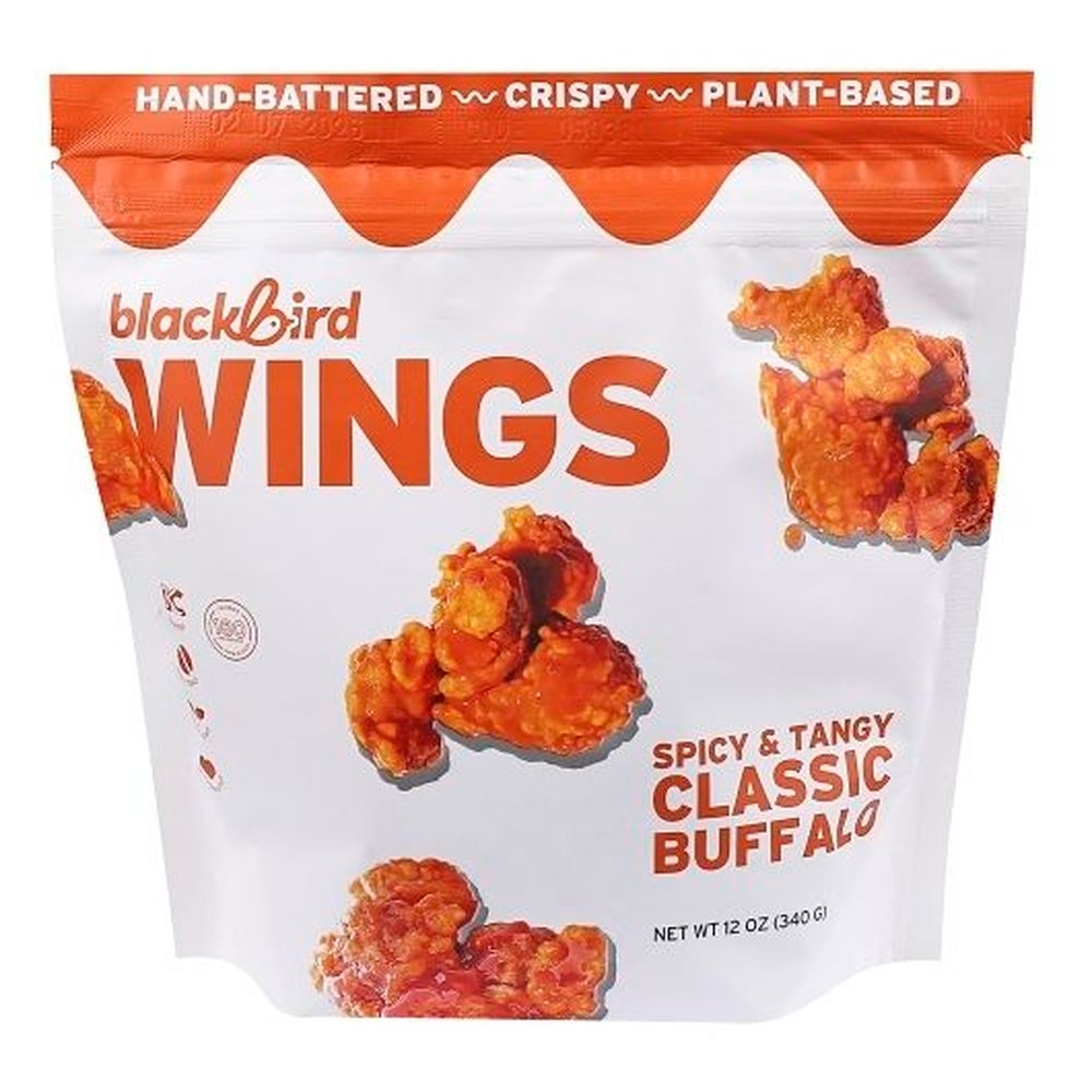 Blackbird Foods Plant Based Spicy and Tangy Classic Buffalo Wings, 0.75 Pound - 8 per case