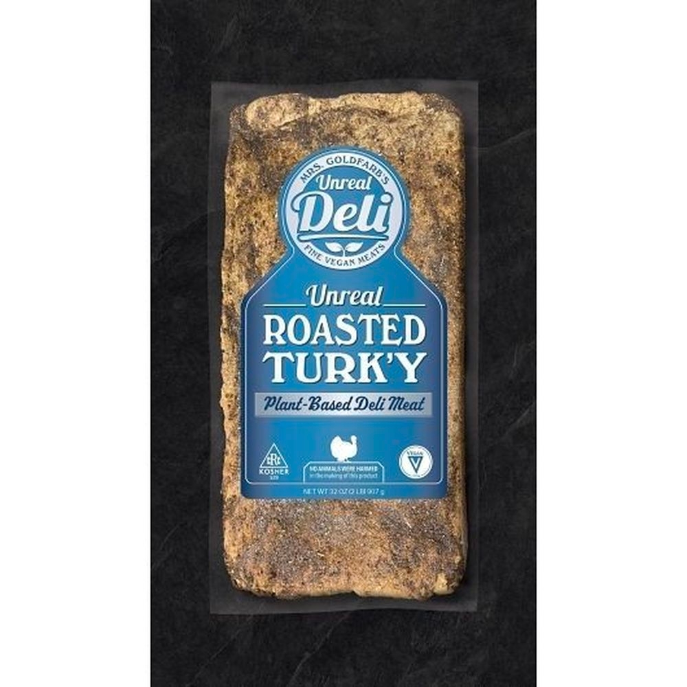 Unreal Unsliced Plant Based Deli Roasted Turkey Slabs, 4 Pound -- 2 per case