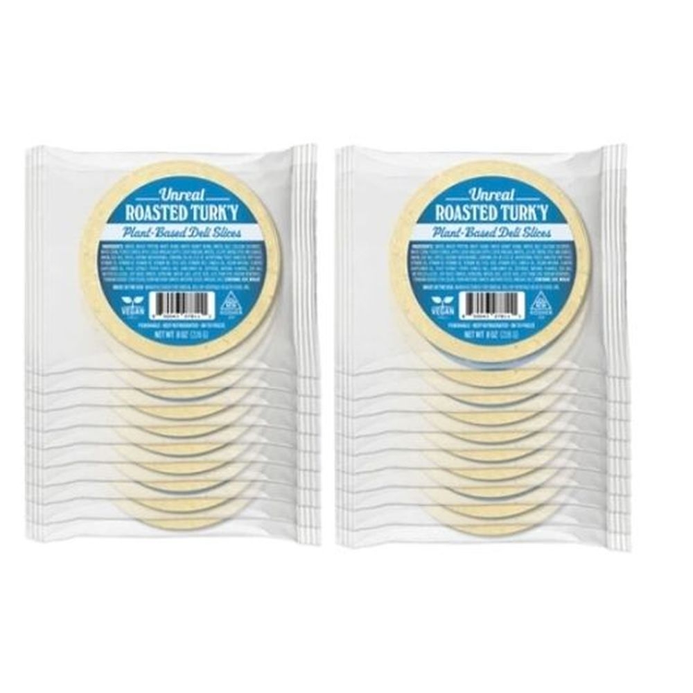 Unreal Deli Roasted Turky Plant Based Meat Slices, 8 Ounce -- 20 per case