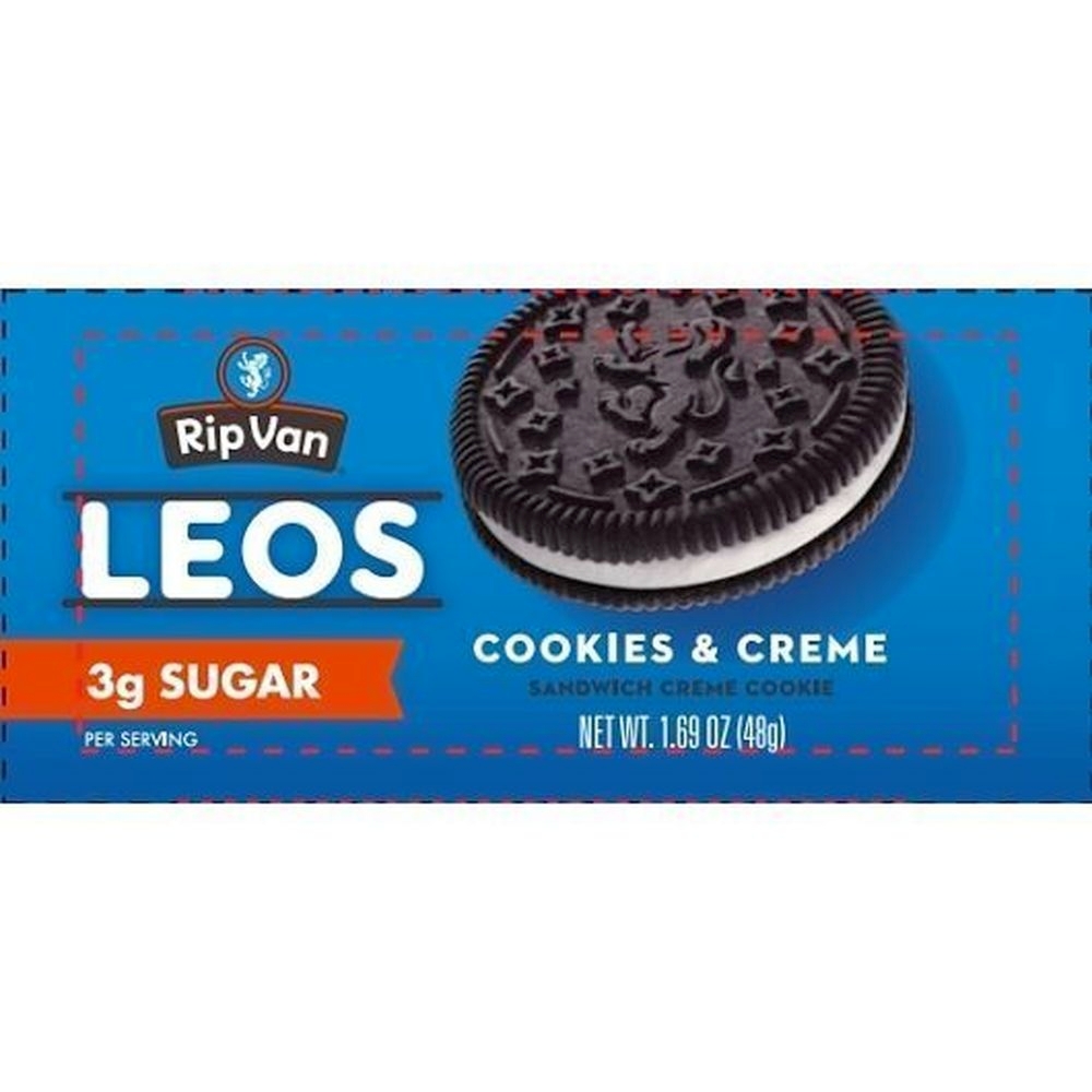 Rip Van Leos Low Sugar Cookies and Cream Sandwich Cookies, 1.69 Ounce -- 40 per case