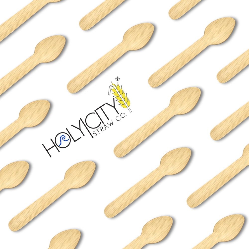 Holy City Straw Company Bamboo Mini Taster Spoon, 3.8 inch -- 2000 per case