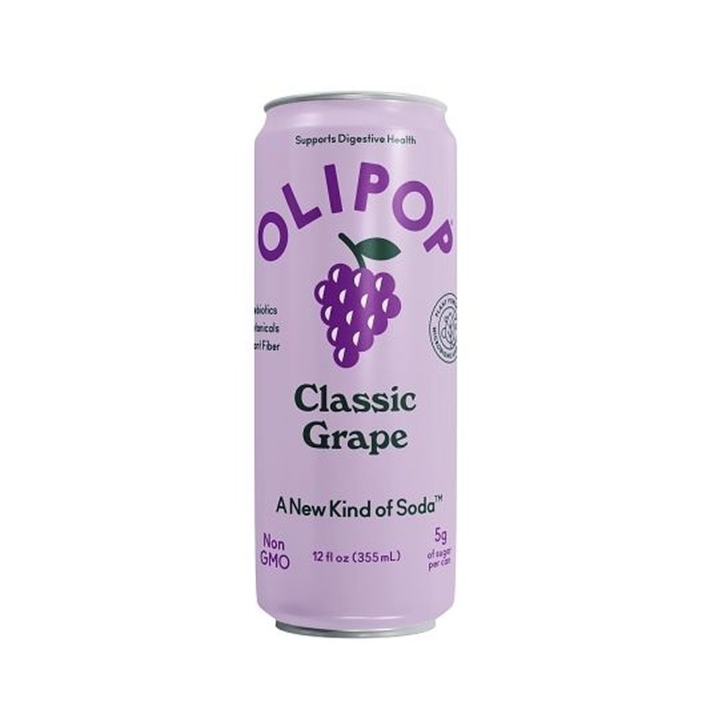 Olipop Classic Grape Prebiotic Soda, 12 Fluid Ounce - 12 per case