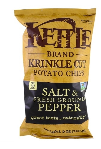 Deep River Snacks Cracked Pepper and Sea Salt Kettle Potato Chip, 5 Ounce -- 12 per case.
