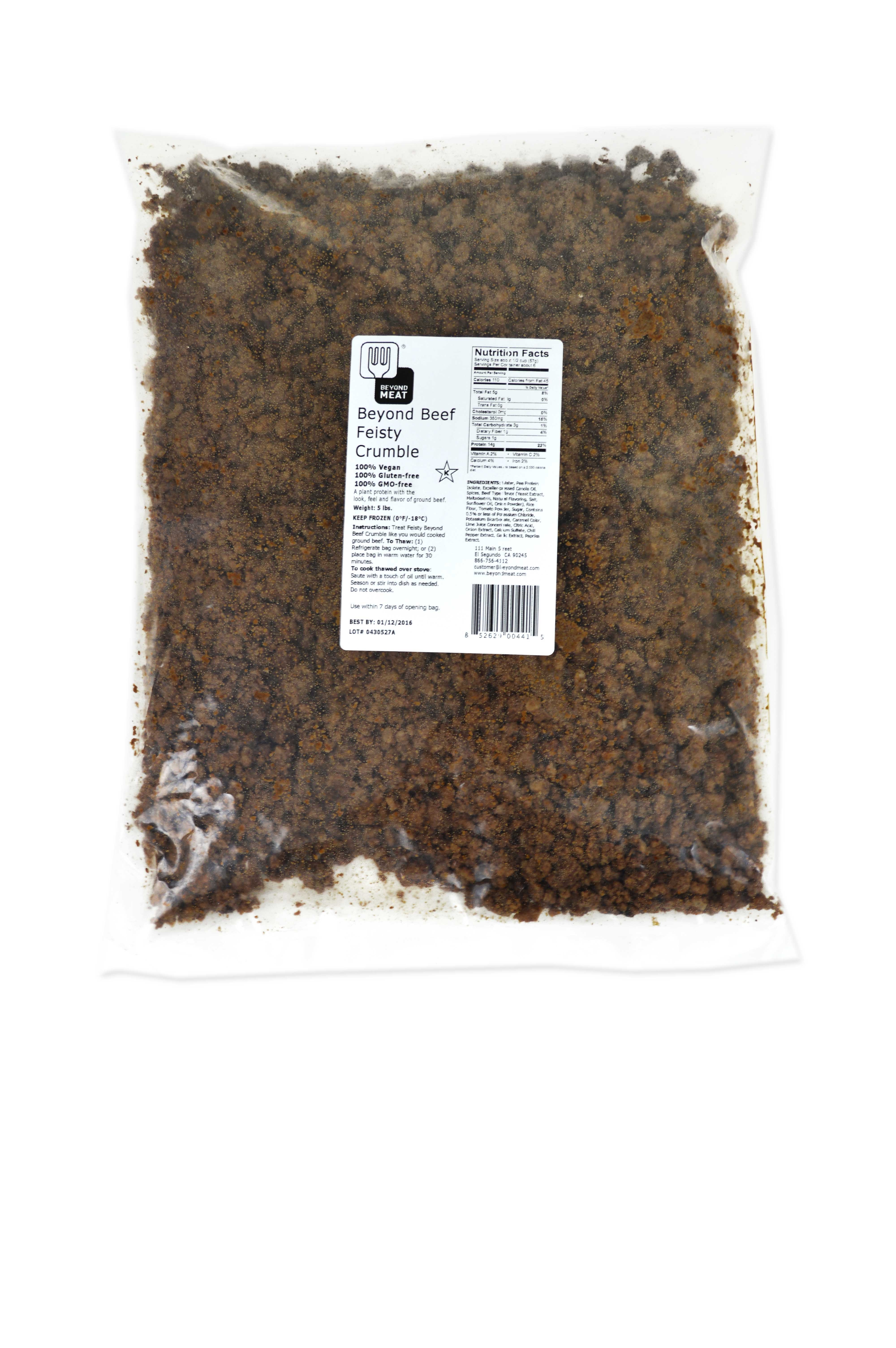Beyond Meat Beef Feisty Crumble, 5 Pound -- 2 per case.