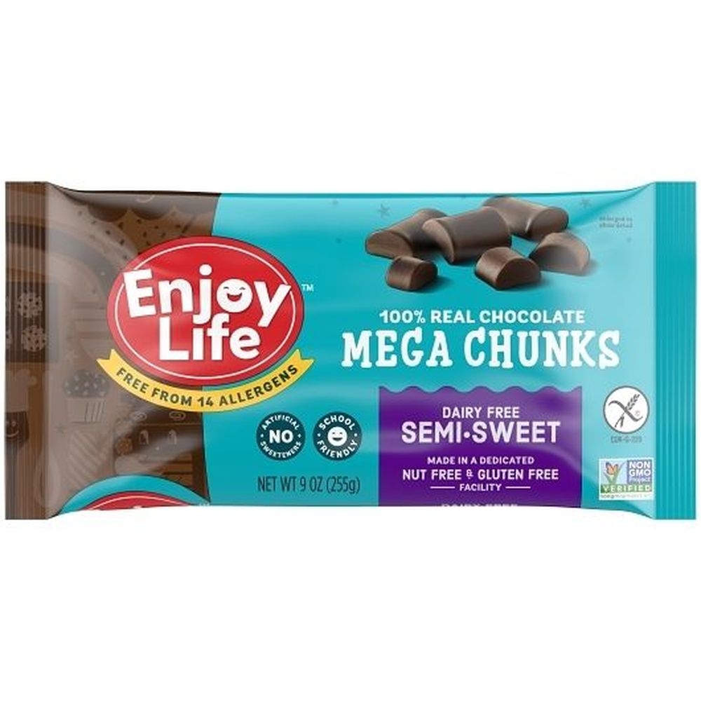 Enjoy Life Semi-Sweet Dairy Free Mega Chocolate Chips, 9 Ounce - 12 per case