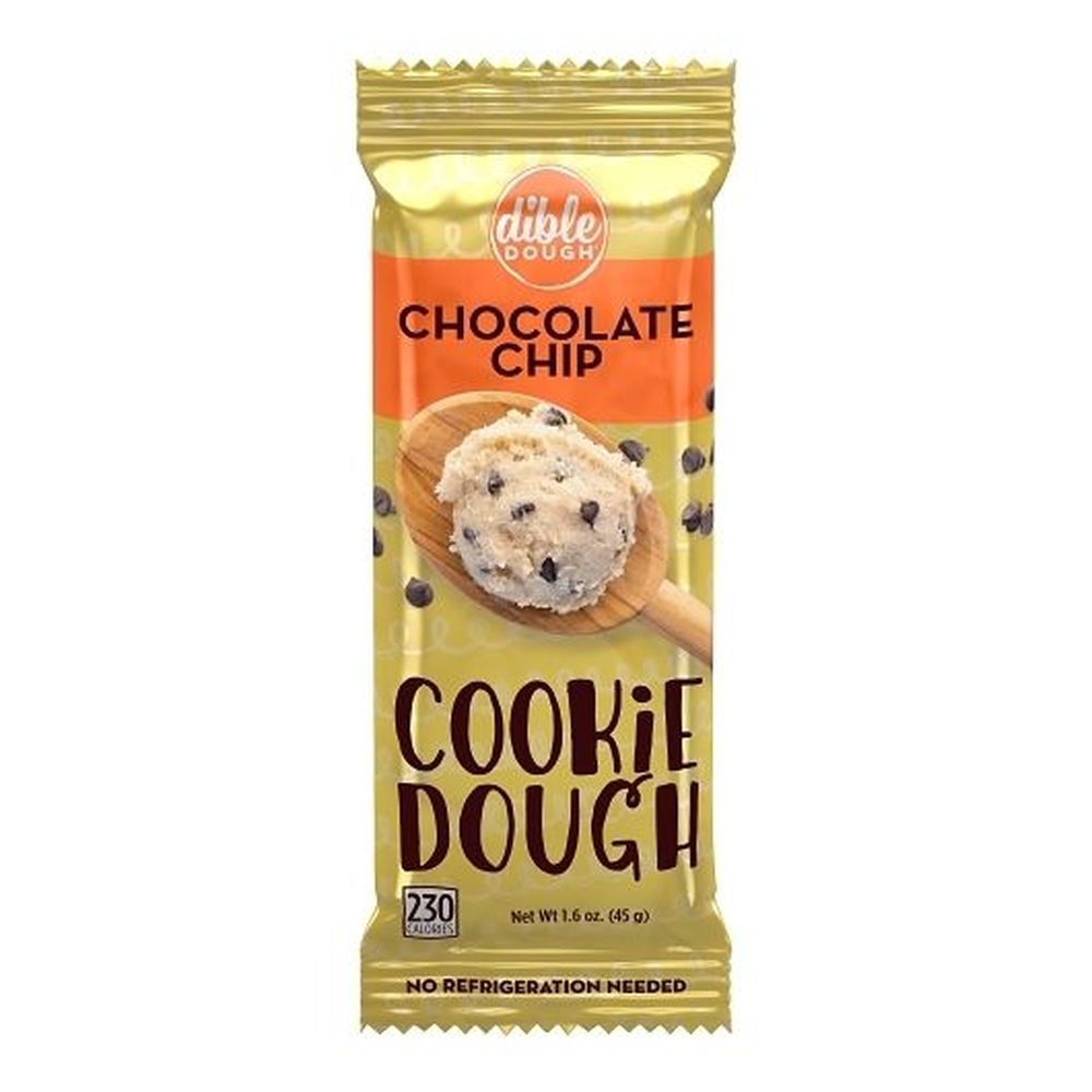 Dible Dough Chocolate Chip Cookie Dough Bar, 1.6 Ounce -- 20 per case