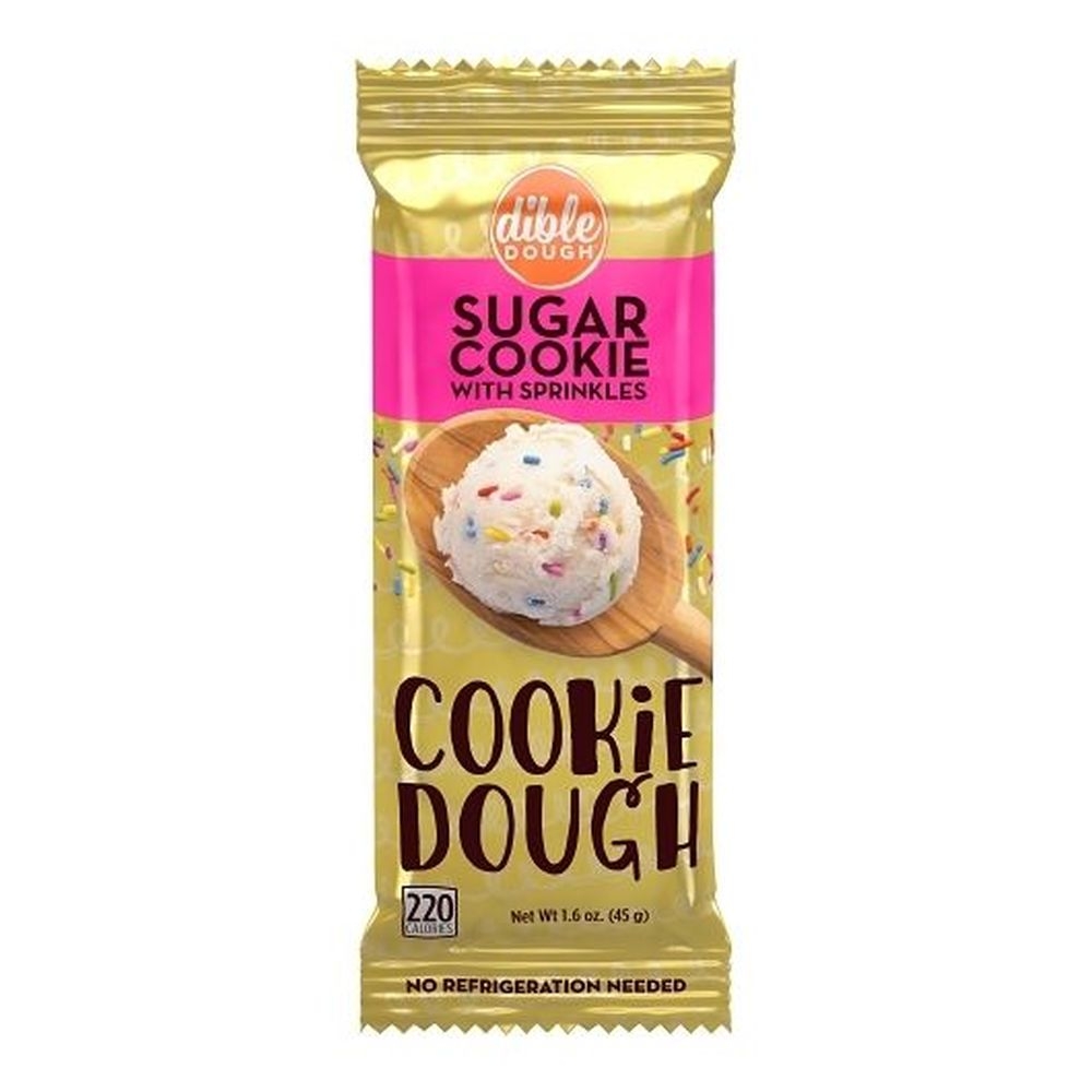 Dible Dough Sugar Cookies with Sprinkles Edible Cookie Dough Bar, 1.6 Ounce -- 20 per case