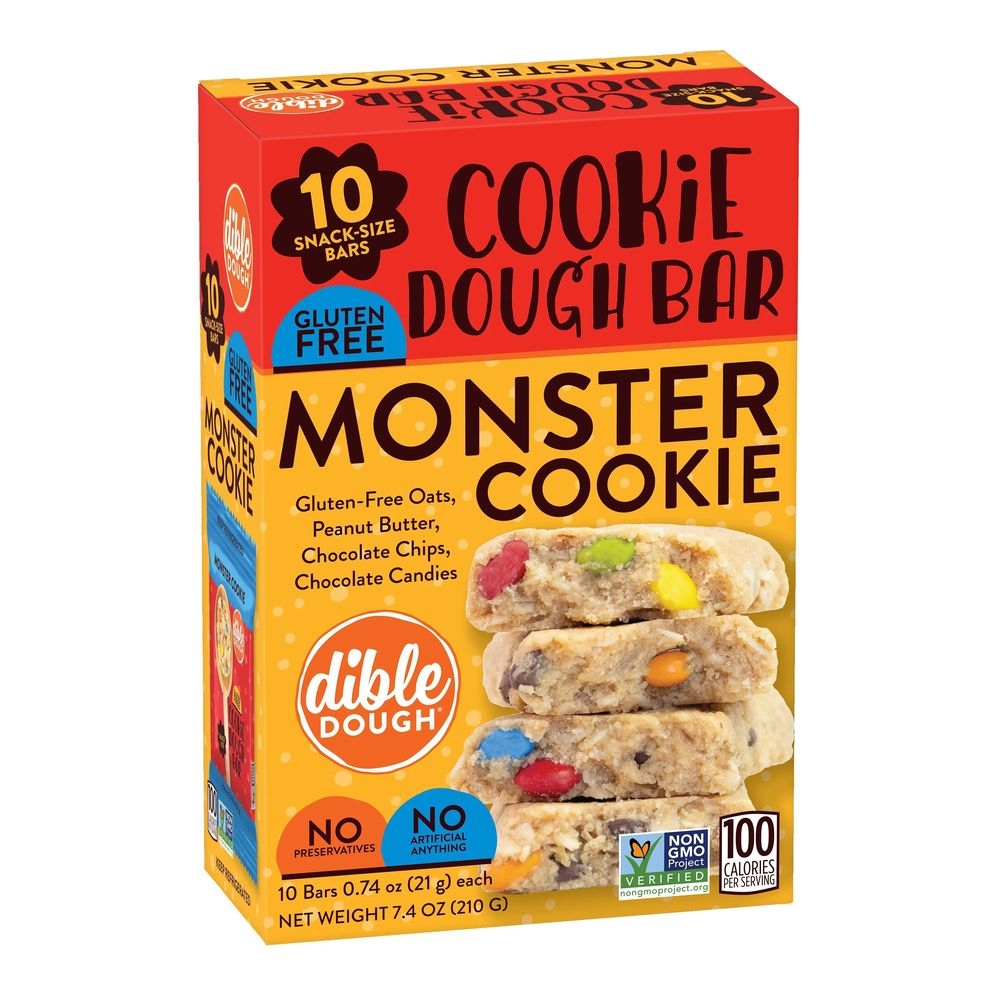 Dible Dough Monster Cookie Dough Snack Bar, 10 count -- 6 per case