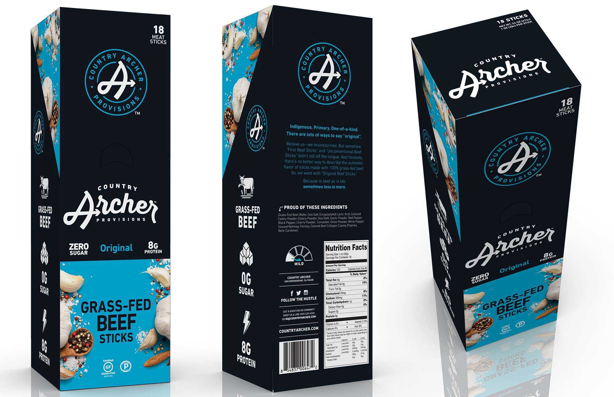 Country Archer Original Beef Stick, 1 Ounce - 18 count per pack -- 6 packs per case