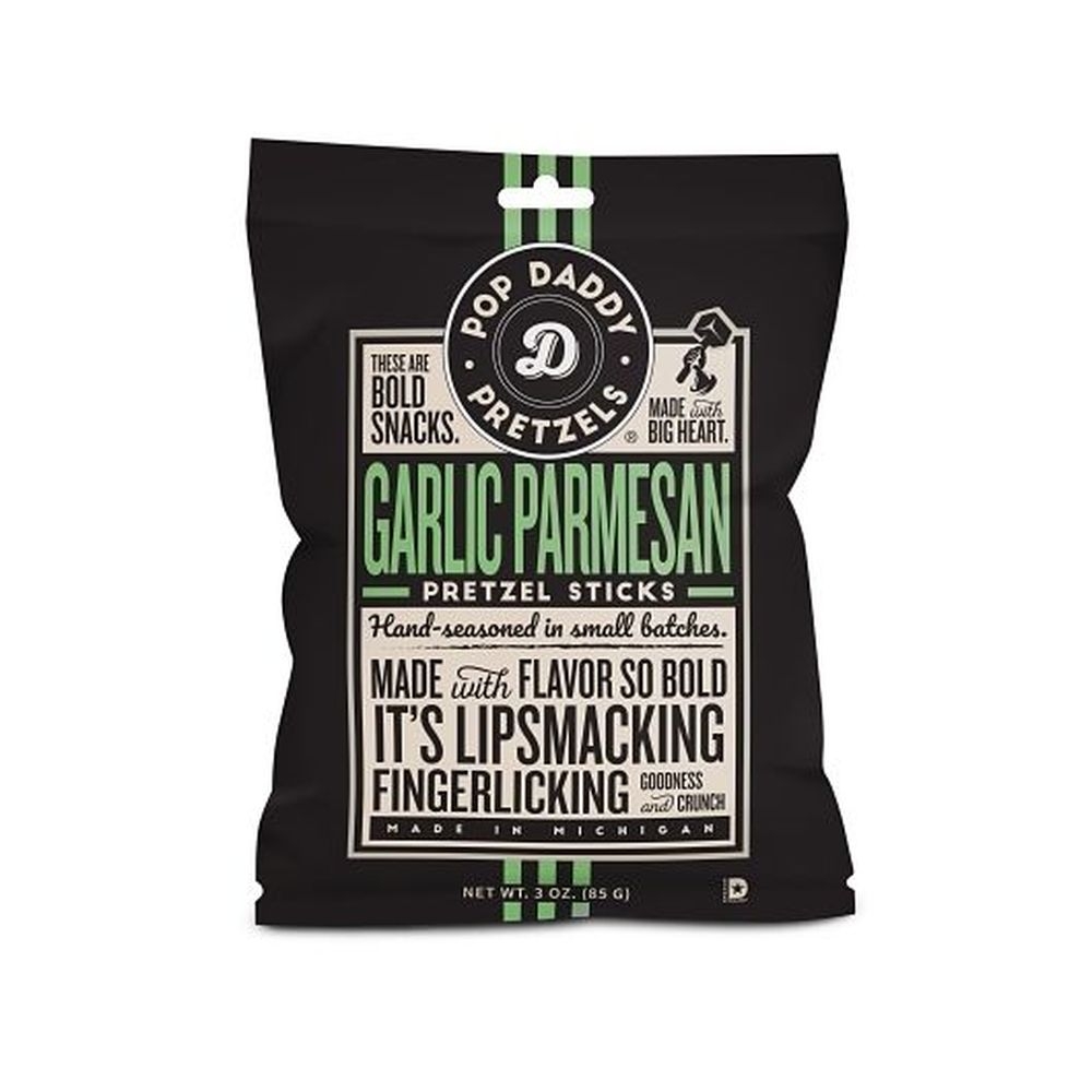 Pop Daddy Garlic Parmesan Pretzel Stick, 3 Ounce -- 15 per case