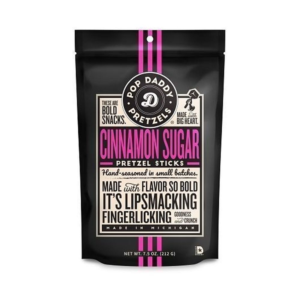 Pop Daddy Cinnamon Sugar Pretzel Sticks, 7.5 Ounce -- 12 per case