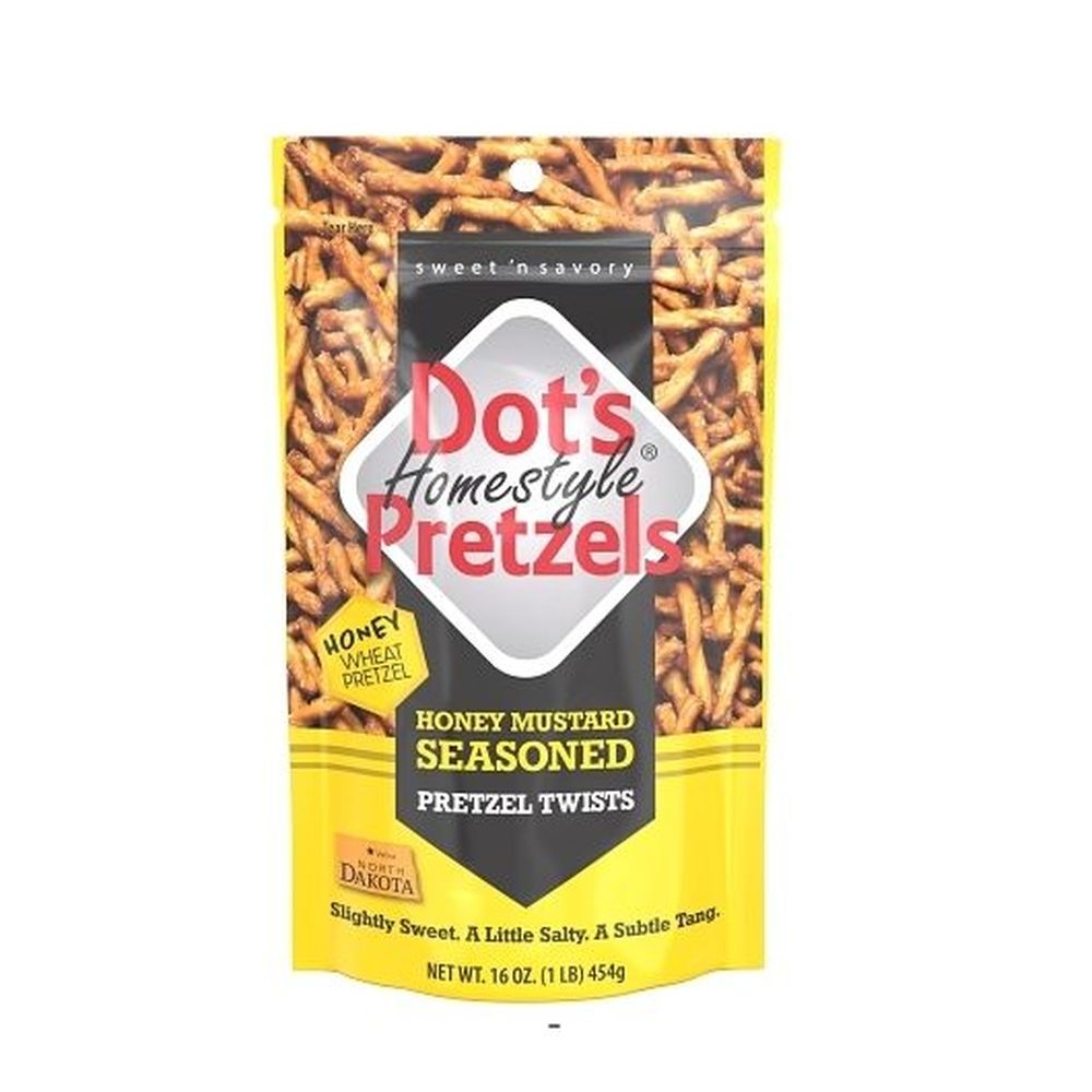 Dots Homestyle Honey Mustard Seasoned Pretzel Twists, 16 Ounce -- 30 per case