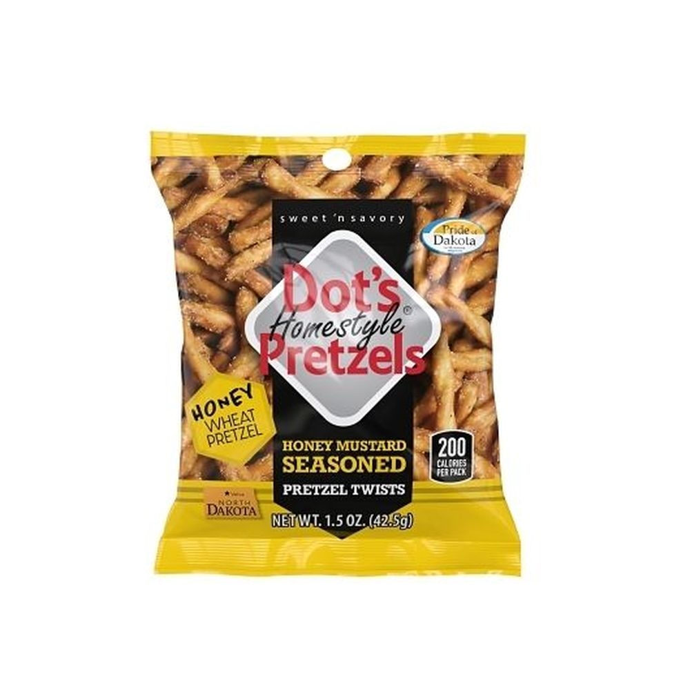 Dots Homestyle Honey Mustard Seasoned Pretzel Twists, 1.5 Ounce Bag -- 60 per case