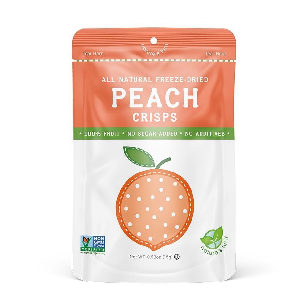 Natures Turn Freeze Dried Peach Crisps, 0.53 Ounce -- 6 per case