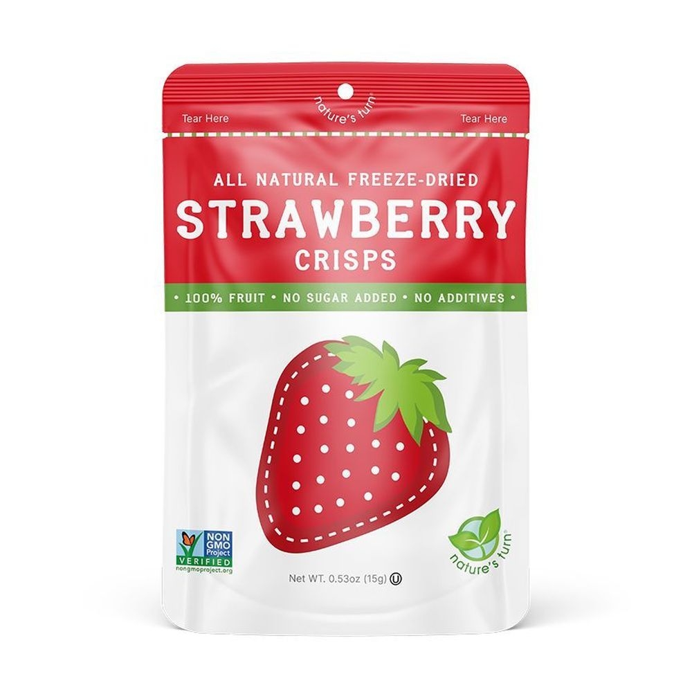 Natures Turn Freeze Dried Strawberry Crisps, 0.53 Ounce -- 6 per case