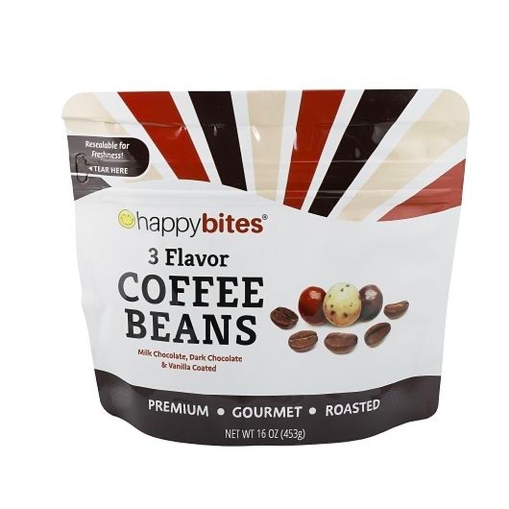 Happy Bites 3 Flavor Covered Coffee Beans, 1 Pound - 8 per case