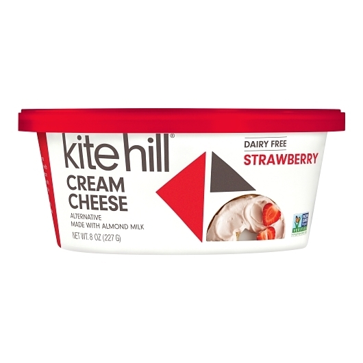 Kite Hill Dairy Free Strawberry Almond Milk Cream Cheese, 8 Ounce -- 6 per case