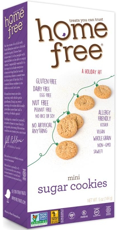 Home Free Holiday Gluten Free Sugar Cookies, 5 Ounce Box -- 6 per case