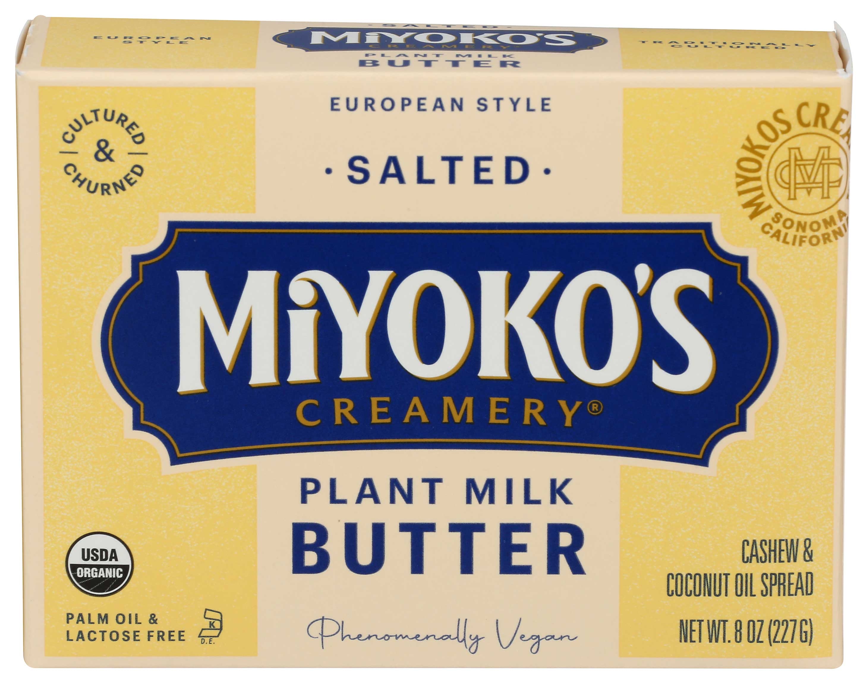 Miyokos Creamery European Style Cultured Vegan Butter, 8 Ounce -- 6 per case