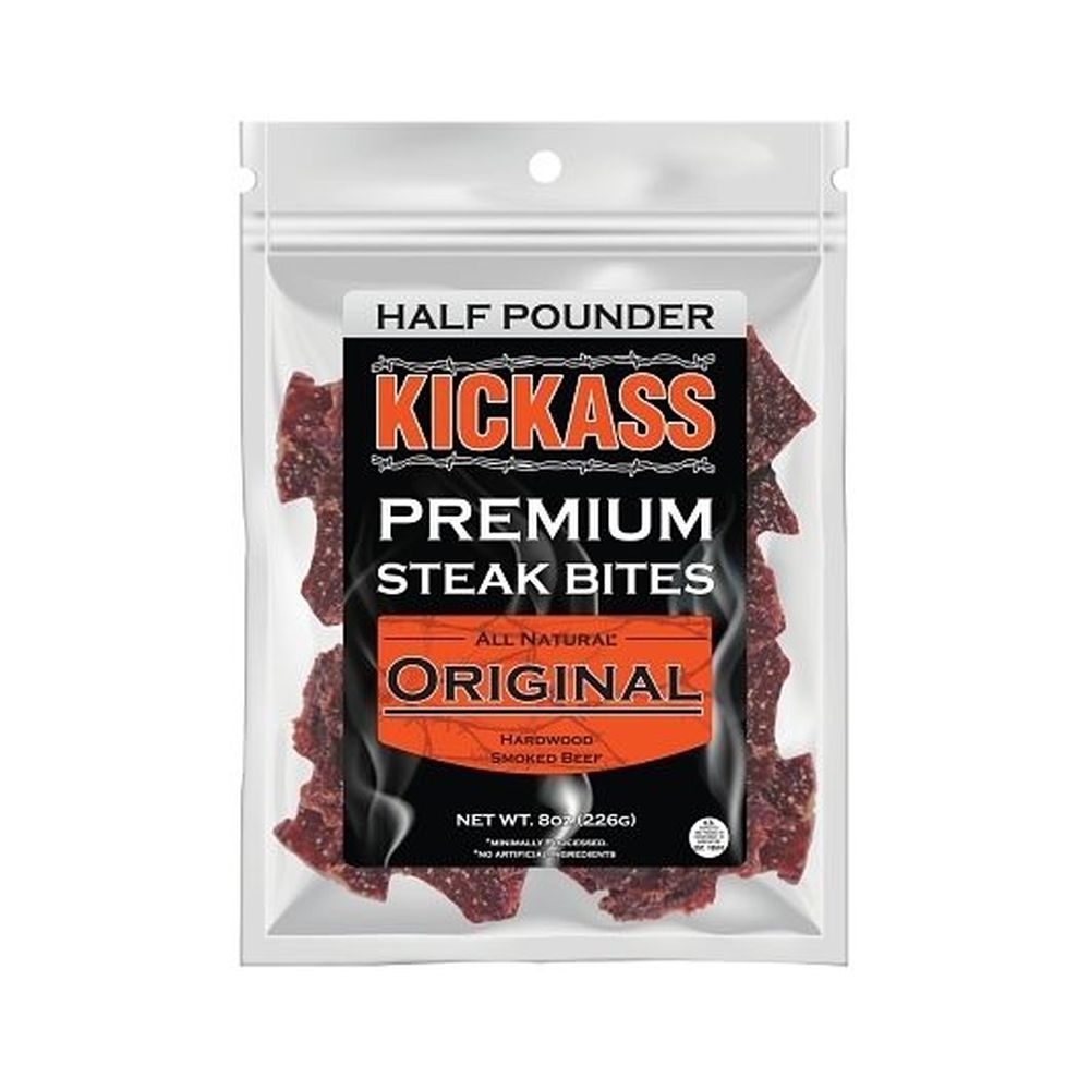 Kickass Original Premium Beef Jerky Steak Bites, 0.5 Pound -- 10 per case