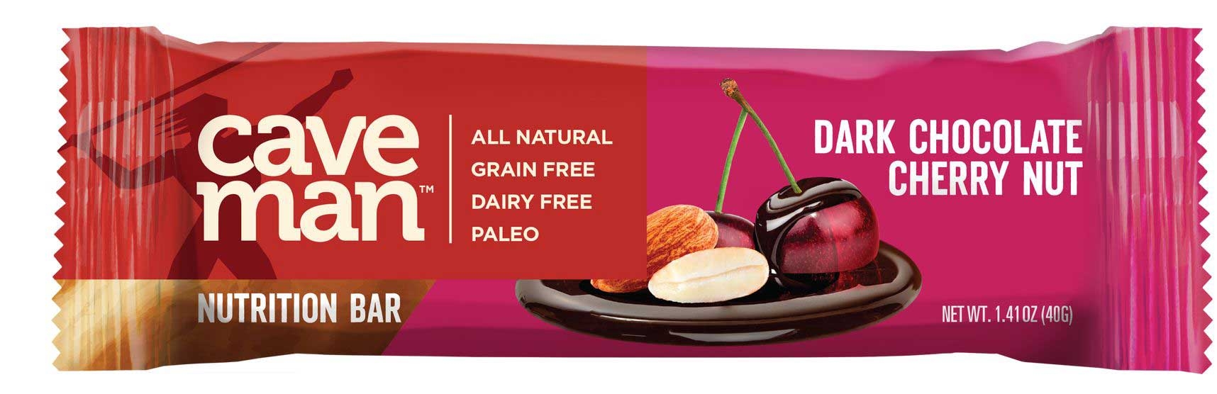 Caveman Dark Chocolate Cherry Nut Nutrition Bar, 1.4 Ounce -- 24 per case