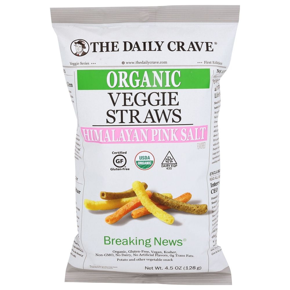 The Daily Crave Organic Veggie Straw with Himalayan Pink Salt, 4.5 Ounce -- 8 per case