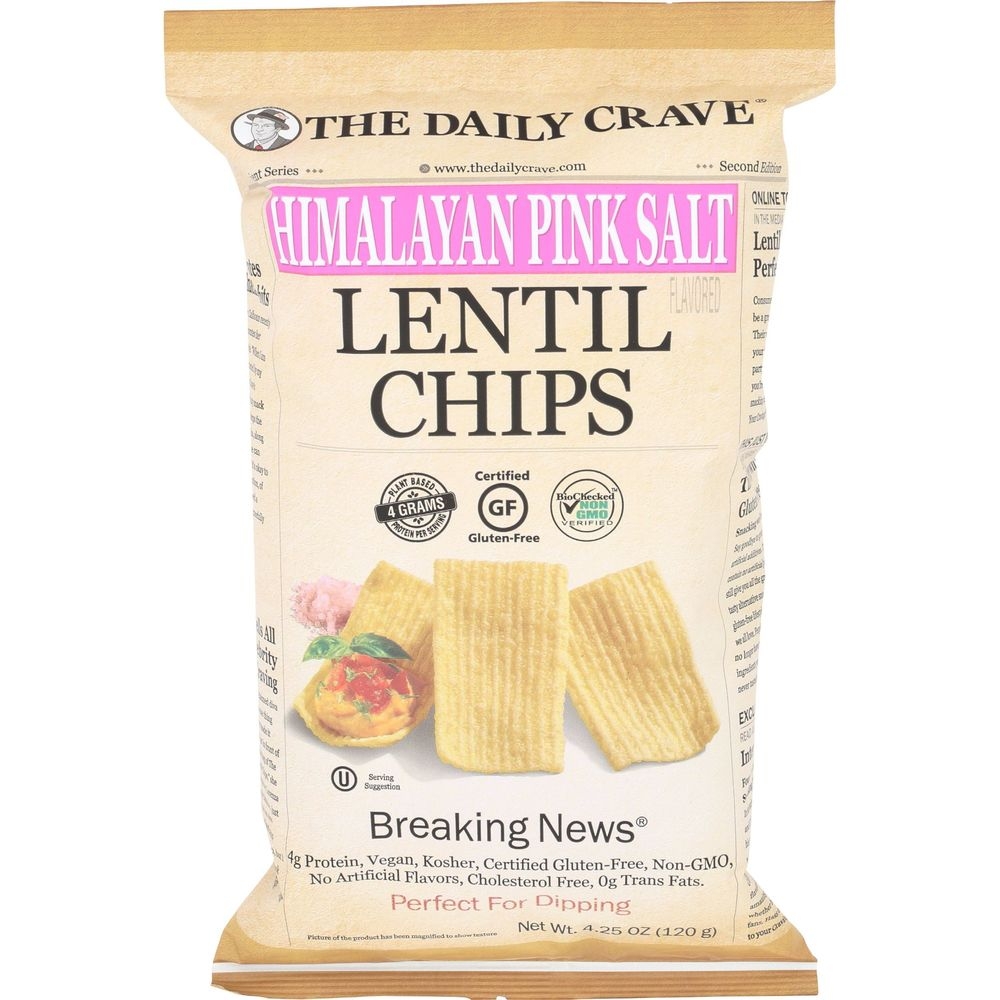 The Daily Crave Himalayan Pink Salt Lentil Chips, 4.25 Ounce -- 8 per case