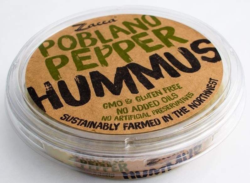 Zacca Poblano Pepper Hummus, 10 Ounce Container -- 6 per case