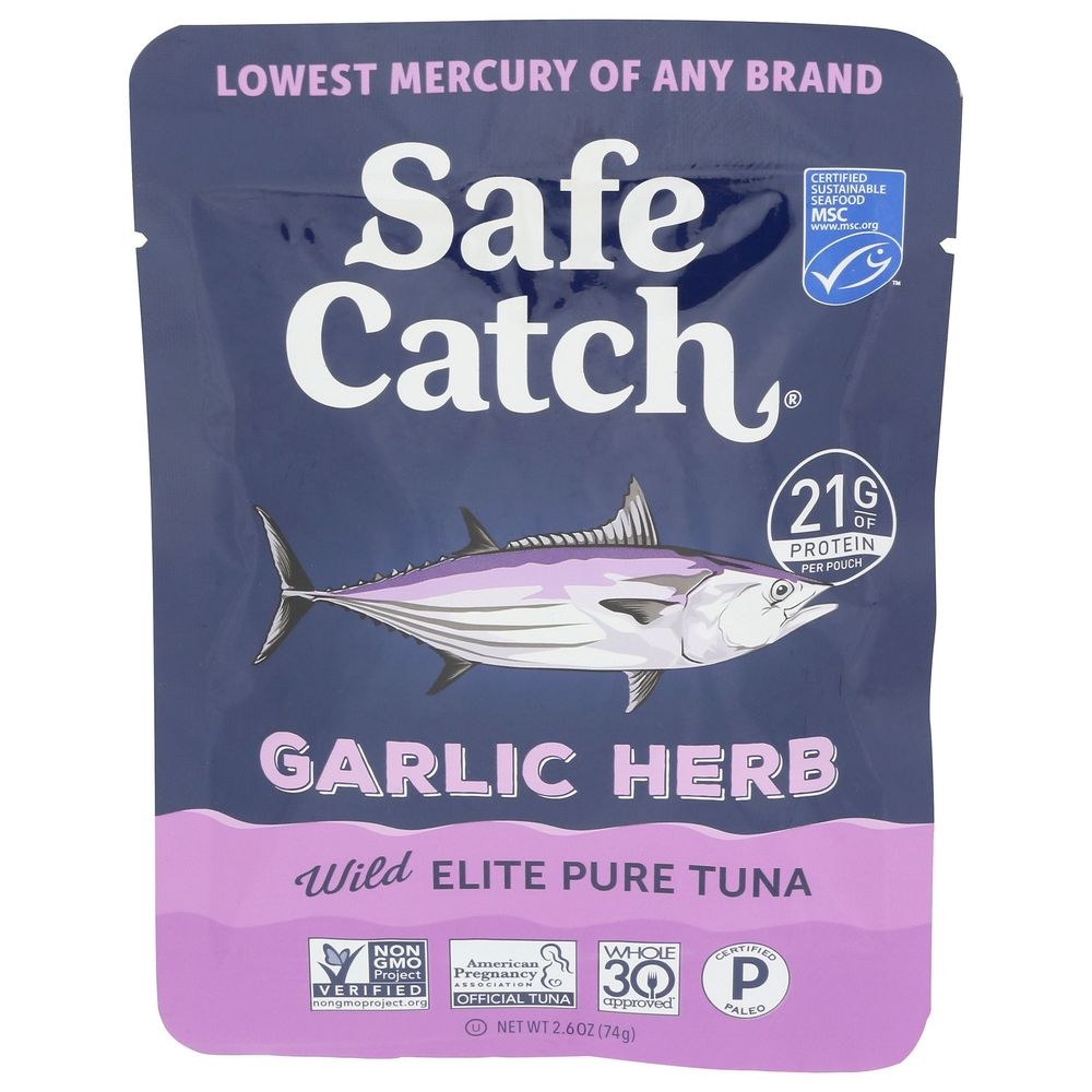 Safe Catch Garlic Herb Wild Elite Tuna, 2.6 Ounce -- 12 per case