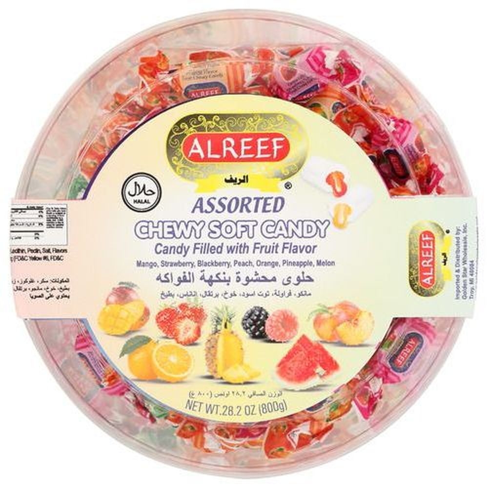 Al Reef Fruit Flavored Assorted Chewy Soft Candy, 28.2 Ounce -- 8 per case