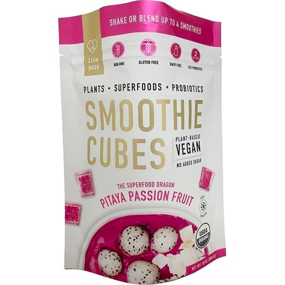Live Pure Superfood Dragon Pitaya Passion Fruit Smoothie Cubes, 120 count - 6 per case