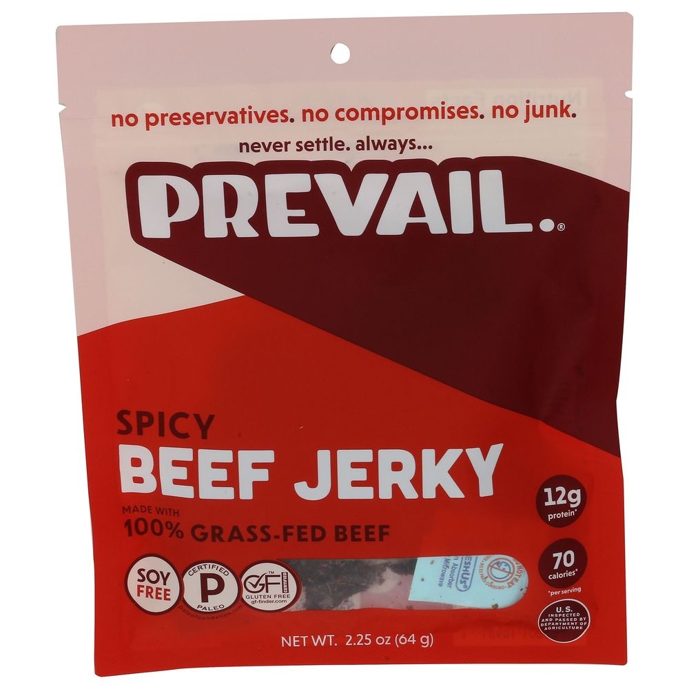 Prevail Spicy Beef Jerky, 2.25 Ounce -- 8 per case