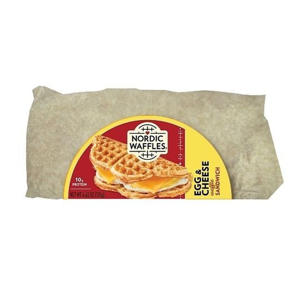 Nordic Waffles Egg and Cheese Waffle Sandwich, 4.62 Ounce -- 36 per case