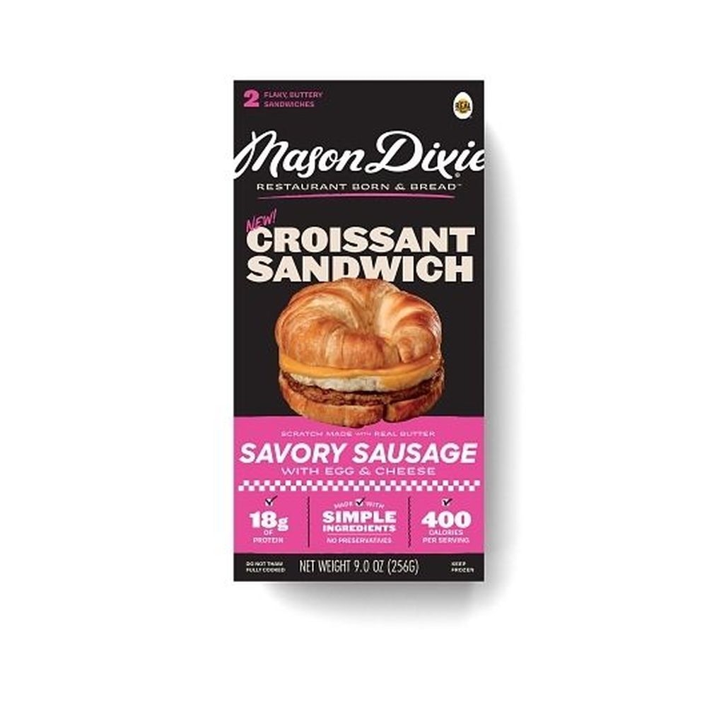 Mason Dixie Sausage Egg and Cheese Croissant Sandwich, 2 count -- 10 per case