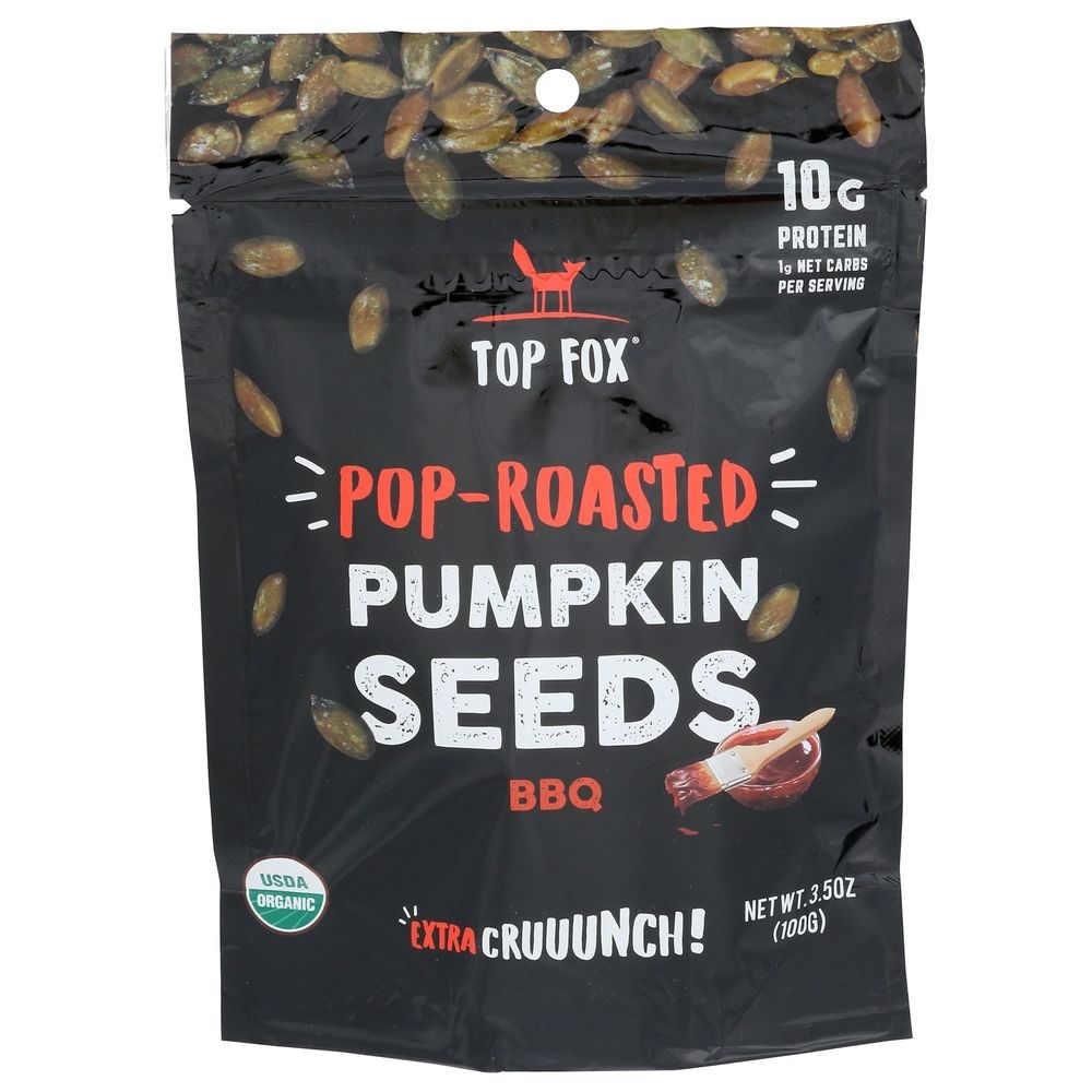 Top Fox BBQ Pop Roasted Pumpkin Seeds, 3.5 Ounce -- 6 per case