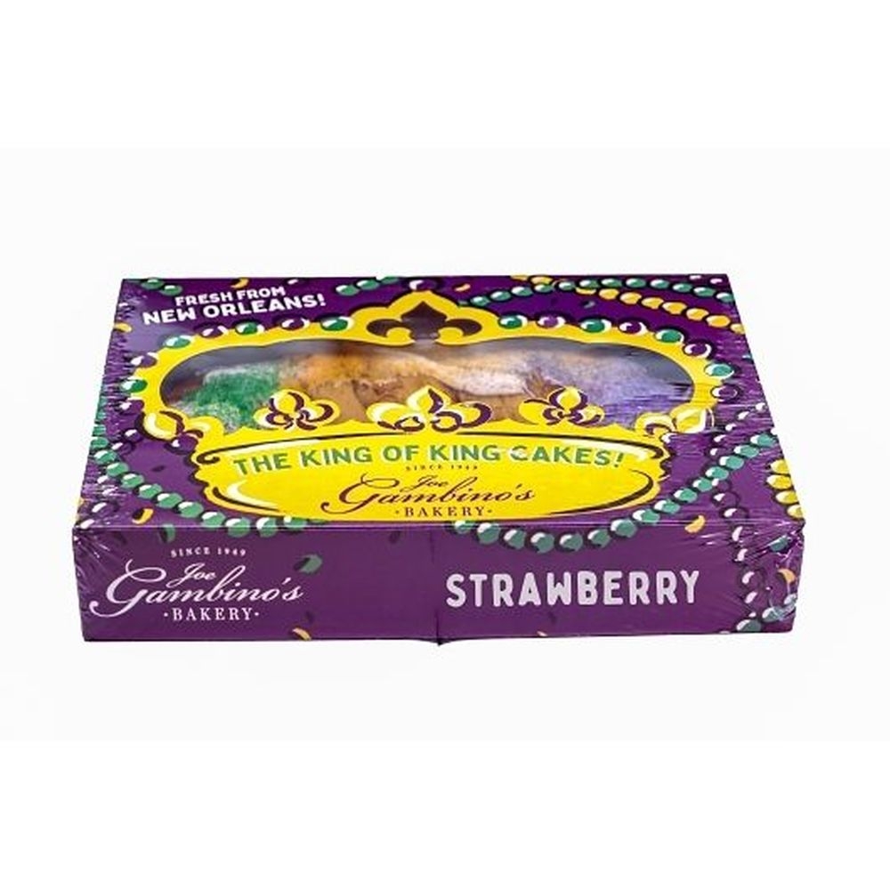 Joe Gambinos Bakery Strawberry King Cake, 46 Ounce -- 6 per case
