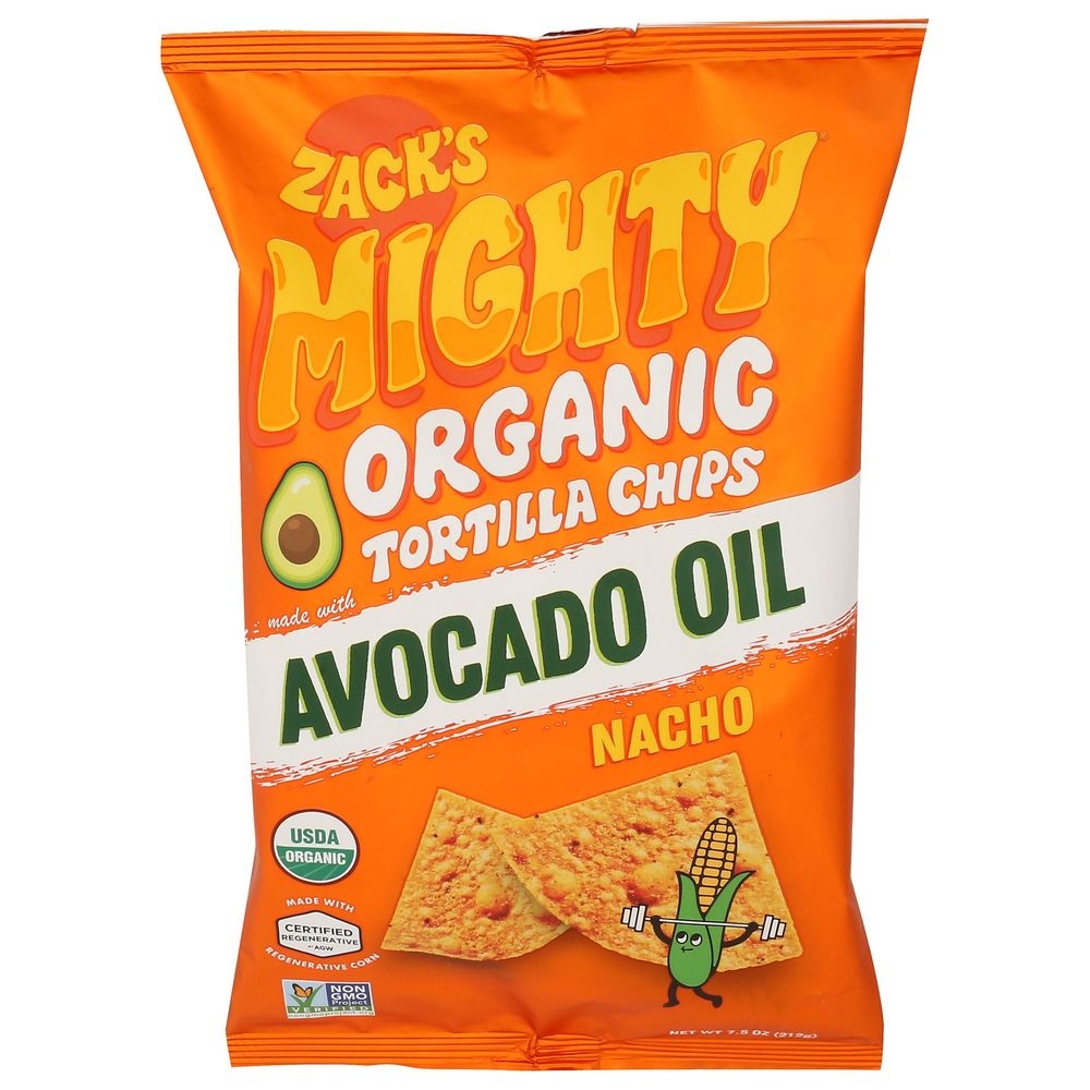 Zacks Mighty Organic Nacho Tortilla Chips, 7.5 Ounce -- 9 per case