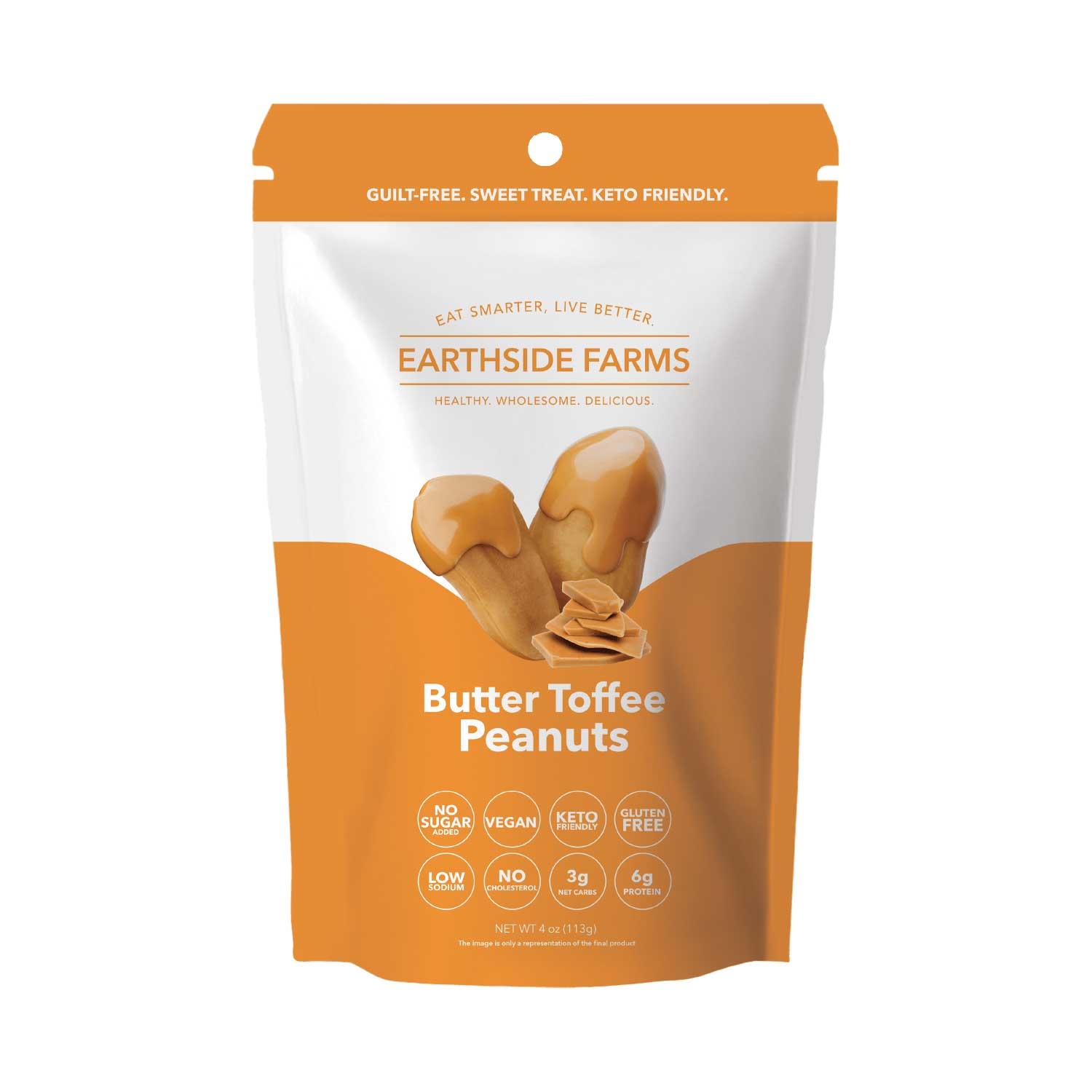 Earthside Farms Butter Toffee Peanuts, 4 Ounce -- 10 per case